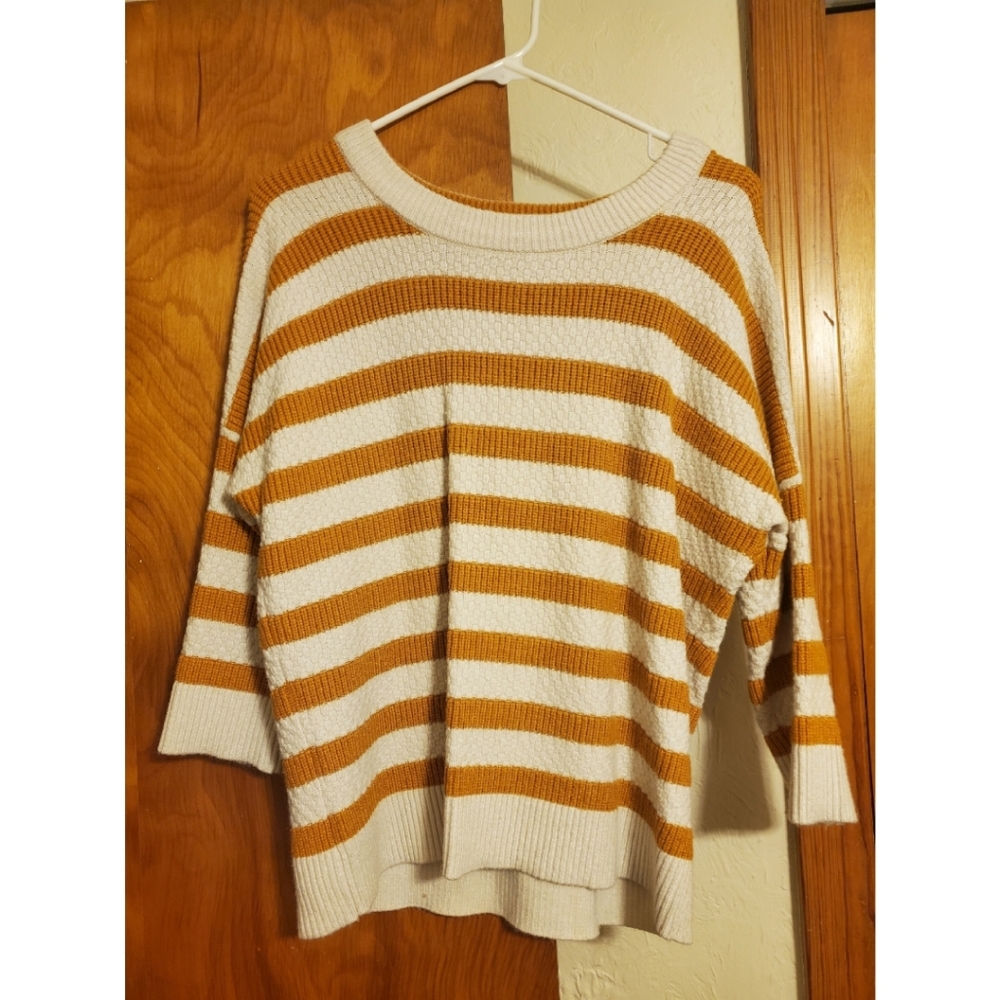 Market & Spruce Mustard Striped Sweater